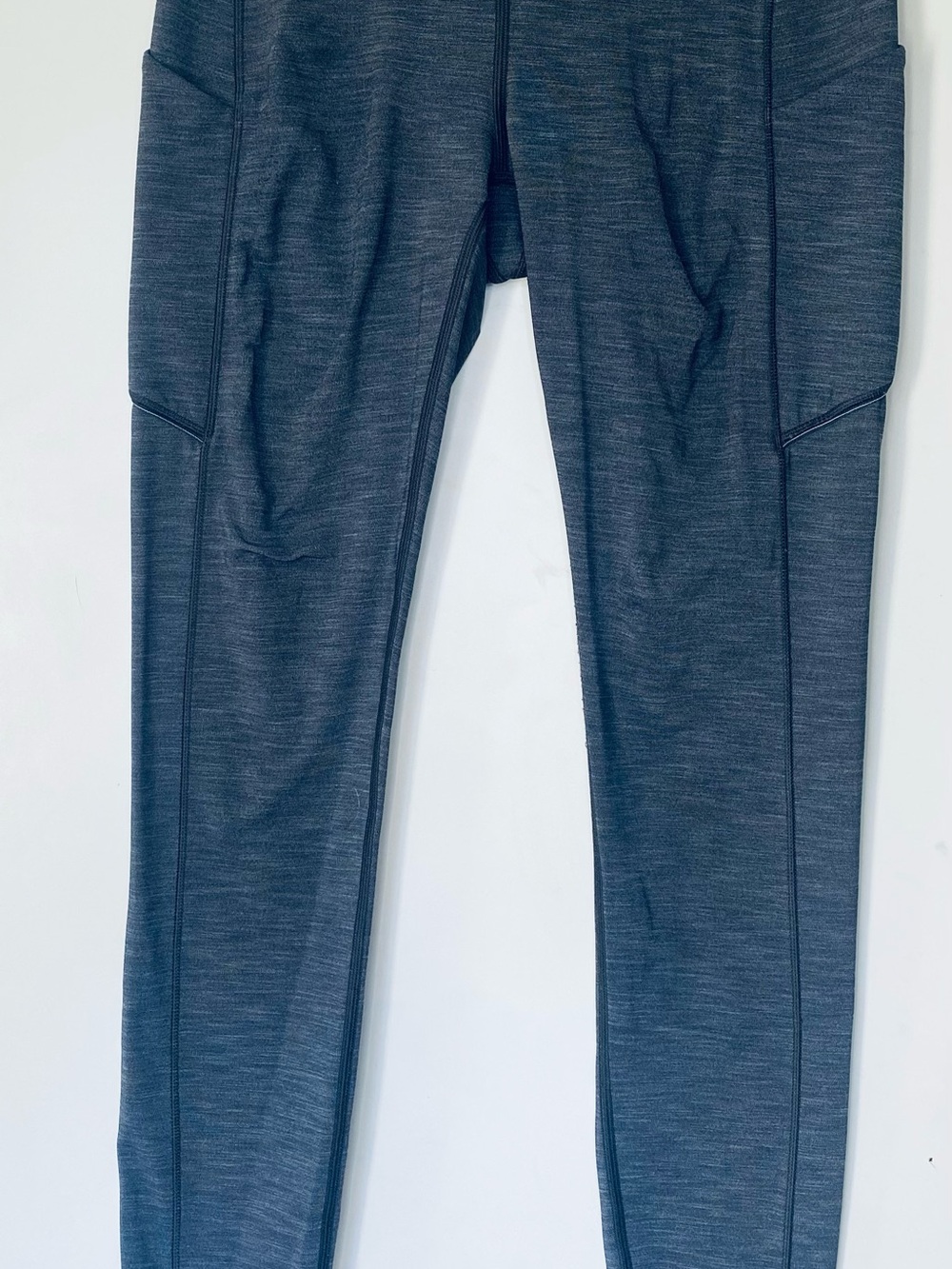 Lululemon Fast and Free High Rise Tight 28" Gray Heather Pockets Size 6